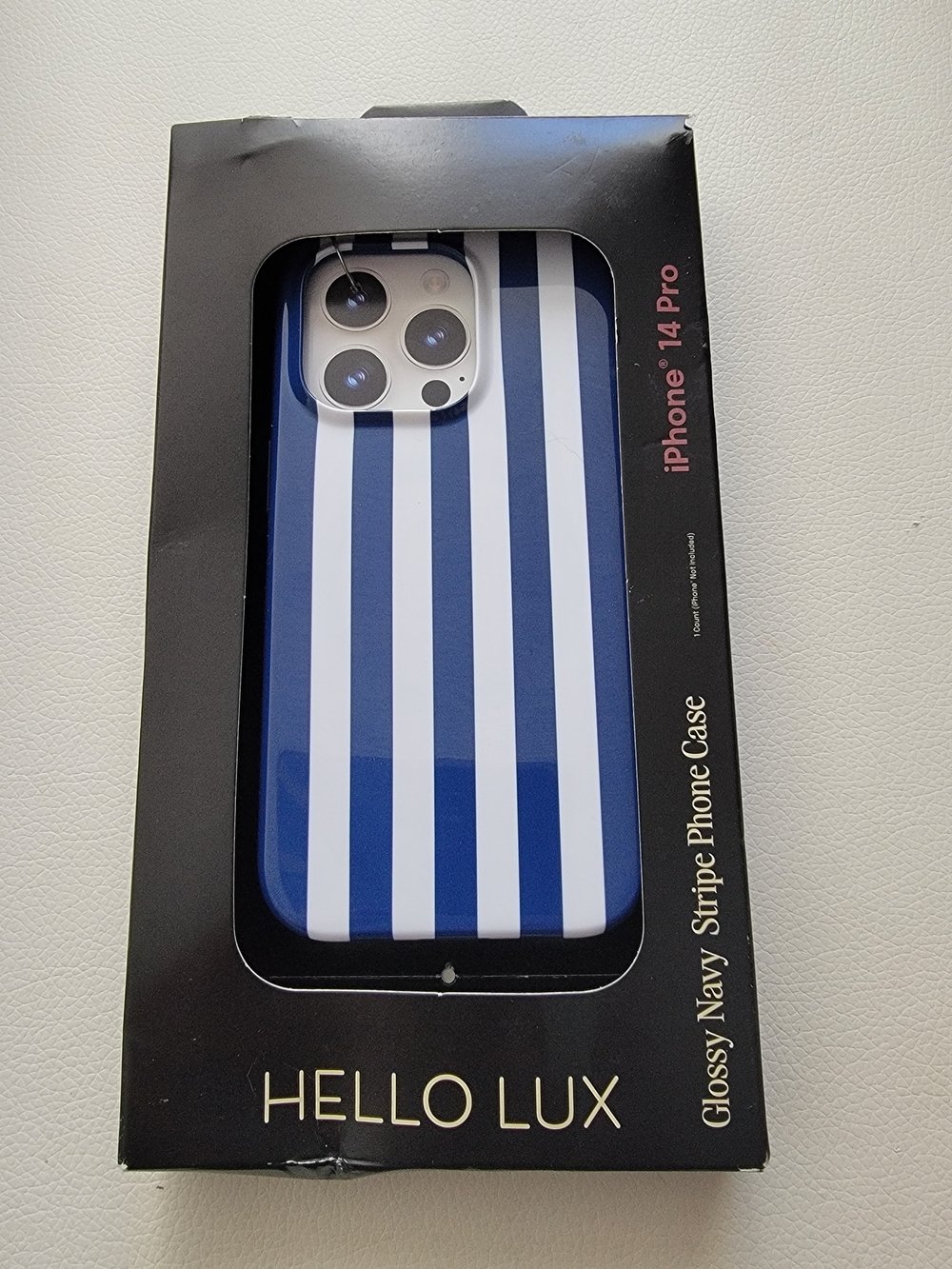 Hello Lux Glossy Navy Stripe Phone Case for iPhone 14 Pro